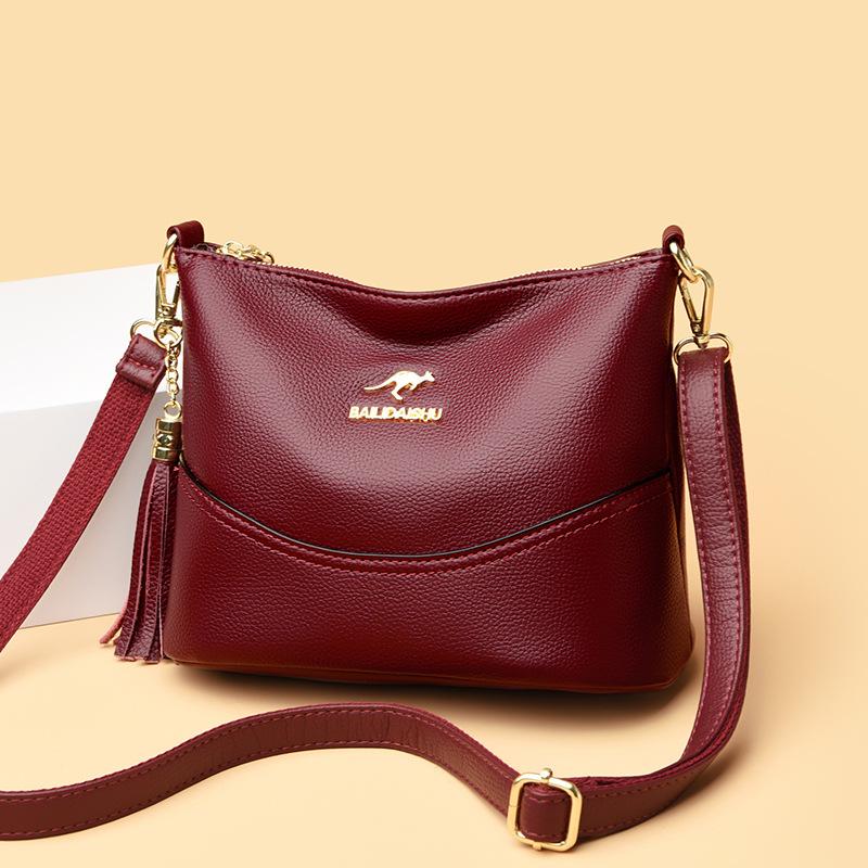 Осенняя новинка осеннего стиля, женская сумка среднего и пожилого возраста, сумка через плечо, мягкая кожаная женская сумка для одиночных покупок