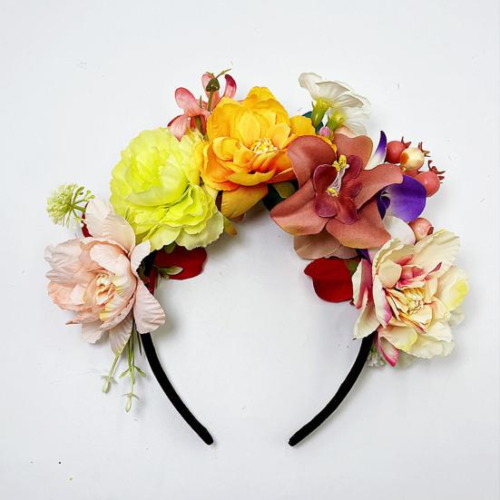 Imitation Flower Decor Hair Hoop Elastic Design Travel Party Headband Various Styles Floral
