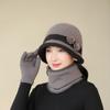 Шляпа Женская Осень и Зима Шерстяная Шляпа Шляпа Мамы Уличная Защита Велосипеда Теплая для Ушей Вязаная Шапка для Пожилой Женщины