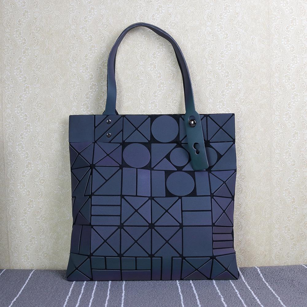 Складная сумка-шоппер Геометрический ромб Меняющая цвет Светящаяся Сумка-тоут Женская Японская Ромб Модная Сумка на плечо/в руке