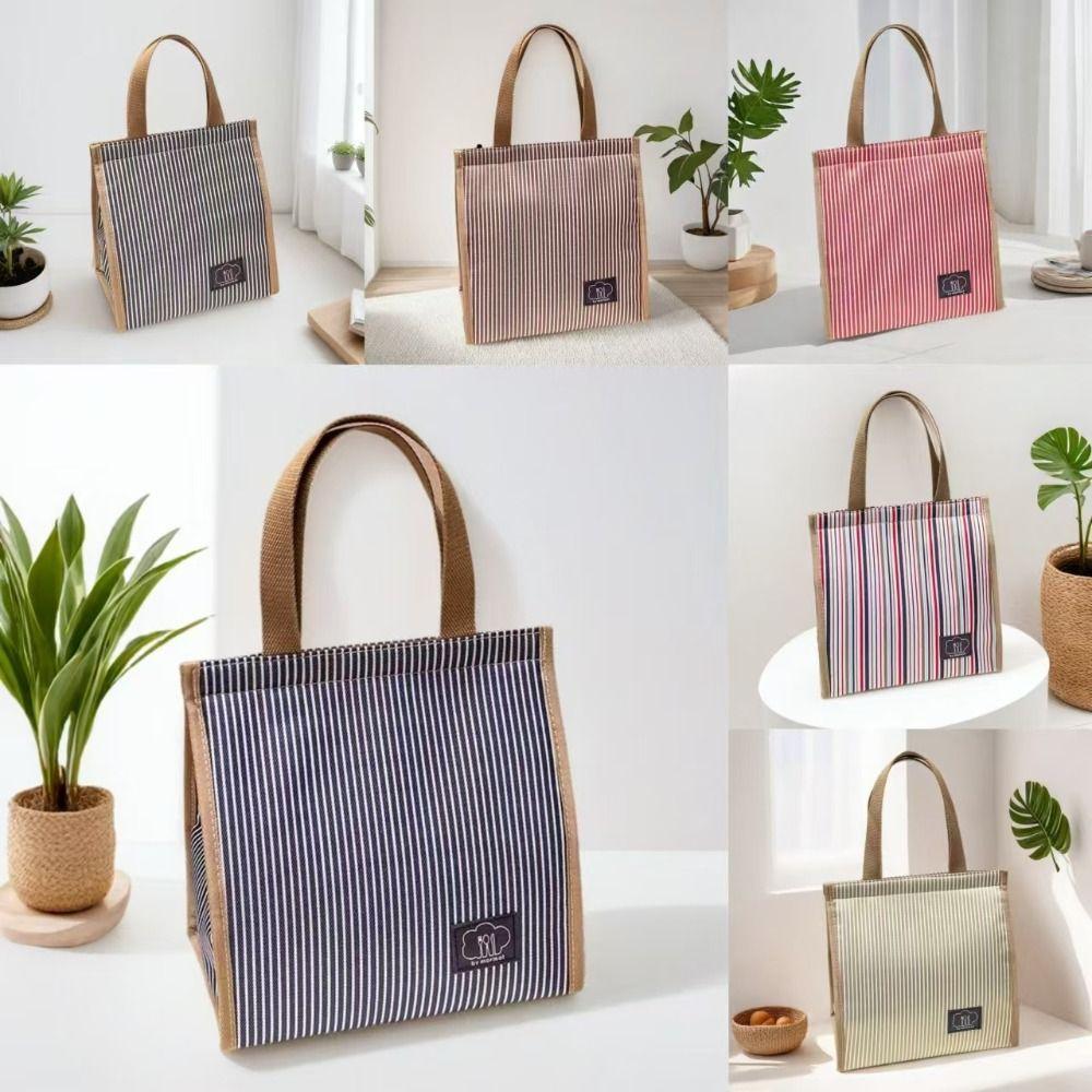 Large Capacity Insulated Thermal Lunch Bag Oxford Cloth Storage Handbag Outdoor