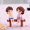 Mini Romantic Couple Figurine Lovers Figures Wedding Dolls Fairy Chair Grandma Grandpa Miniatures Figurines DIY Home Decoration