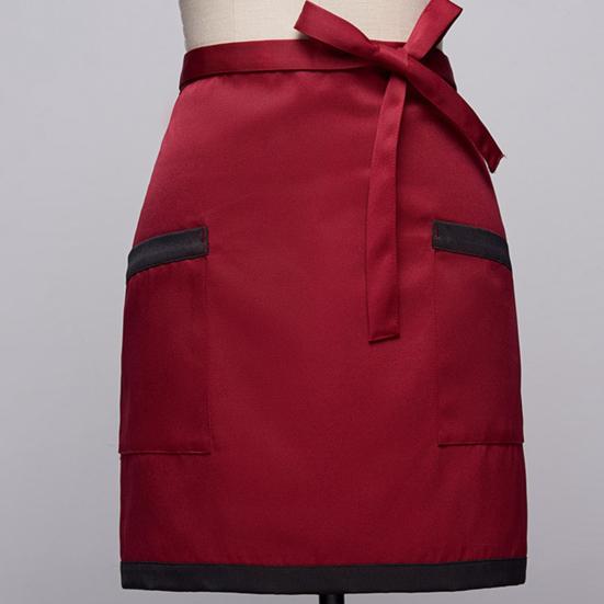 Фартук повара полудлинный с карманами однотонный шнурованный дышащий не мнется кухонный фартук для готовки