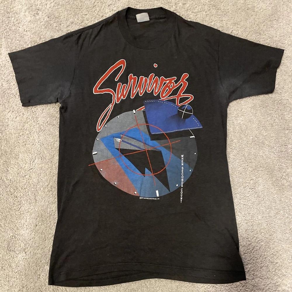 Survivor Band Eye Of Tiger Black Cotton Size S-5XL Unisex T-Shirt