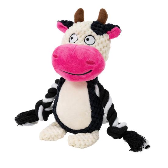 Плюшевая жевательная игрушка для собаки, пищащая плюшевая игрушка-животное для собаки, мягкие чучела с веревочными лапами, игрушка для прорезывания зубов щенка для агрессивных жевателей