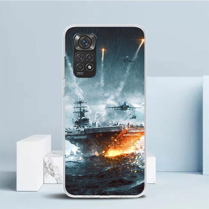 Чехол для телефона с изображением военного самолета и боевого корабля для Xiaomi Redmi Note 15 14 14S 13 12S 12 Pro Plus 11S 11 11T 11E 10S 10 + Мягкий ТПУ