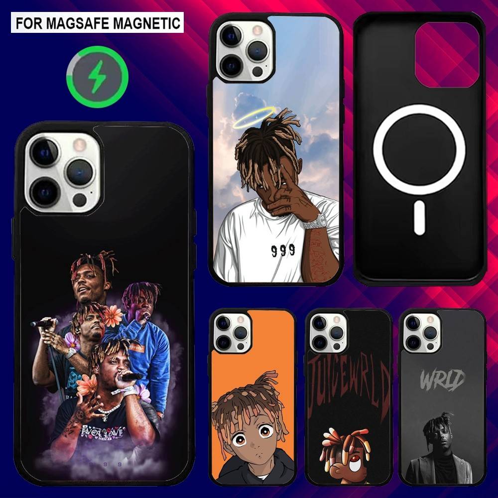 Чехол для телефона Rapper 999 J-Juice W-WRLD для iPhone 16e,16,15,14,13,12,11,Plus,Pro,Max,Mini Магнитная беспроводная зарядка MagSafe