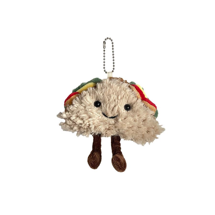 Sandwich Sweet Plush Doll Cute Taco Design Keychain Made With High Quality Cotton Pp