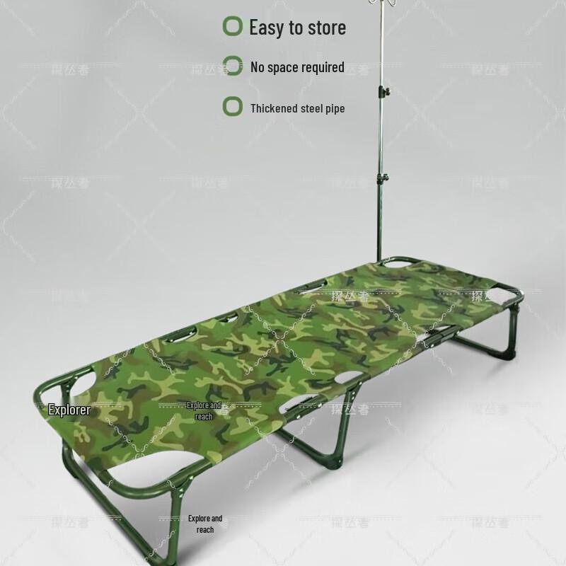 Portable Folding Field Stretcher Bed with Retractable IV Pole