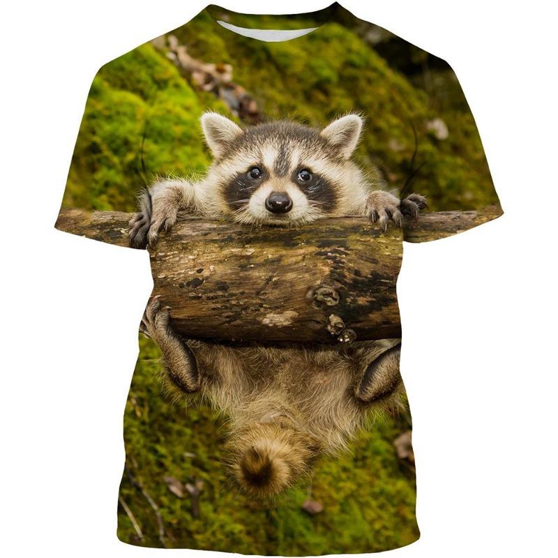 Raccoon 3D Print T-shirts Men Woman Funny Animal Casual Tees Streetwear Harajuku Fashion