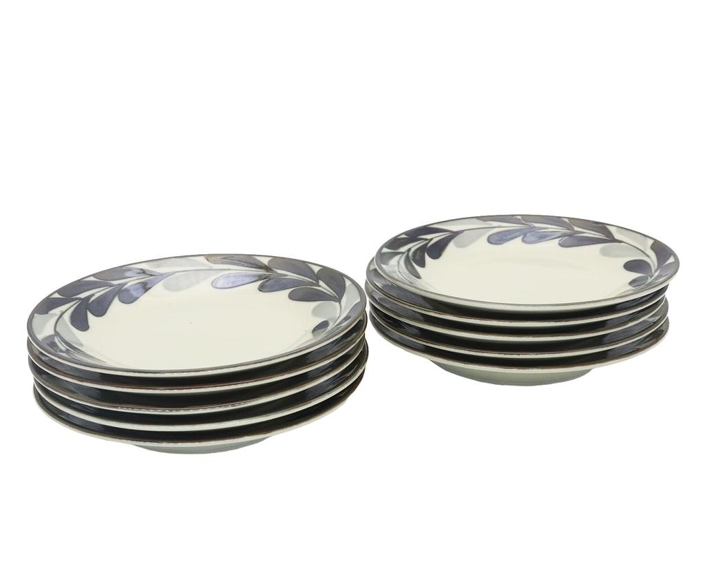 Castle Enterprises [Set of 10 16cm Wind Bread Plates] Mino Ware Monochrome Style. Casual and Perfect for Showcasing Your Food.