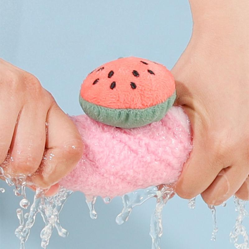 Hand Towel Cute Children'S Hand Towel Dry Handkerchief Absorbent Kitchen Wiper Cloth Coral Fleece Towel With Hanging Loop