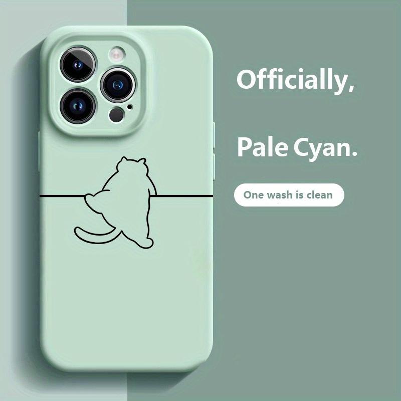 Чехол из жидкого силикона с рисунком кошки, подходит для iPhone 17 16 15 14 13 12 11 Pro/Max/Plus, противоударный задний чехол