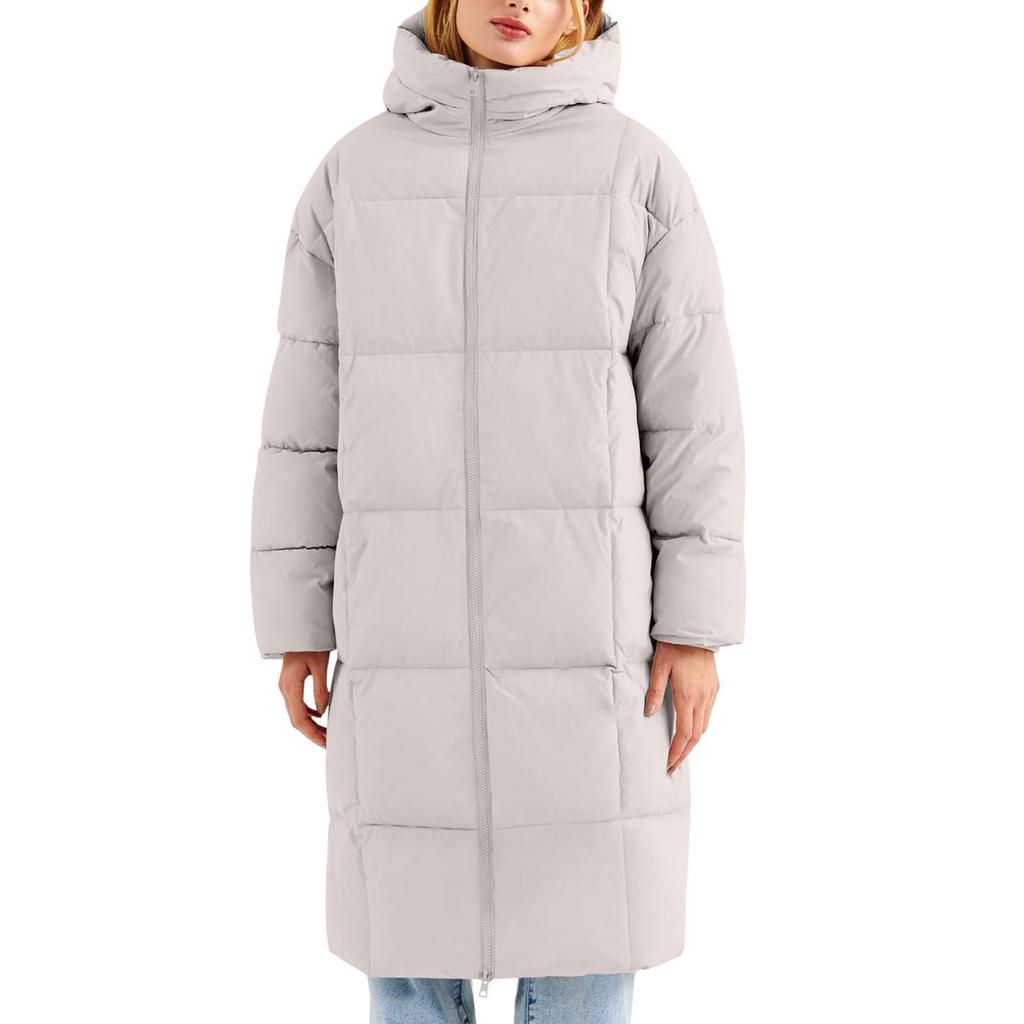 Autumn Winter New Mid-Length Thickened Upgraded Plus Size Fashion Casual Hooded Solid Color Cotton Jacket for Women