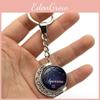 Stunning Zodiac Starry Night Keychain With Luminous Time Gem Moon Pendant