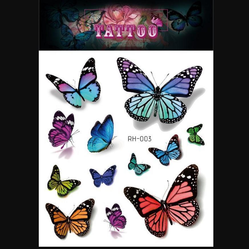 Новая водонепроницаемая 3d татуировка бабочки с макияжем, милые татуировки, модные татуировки, наклейки