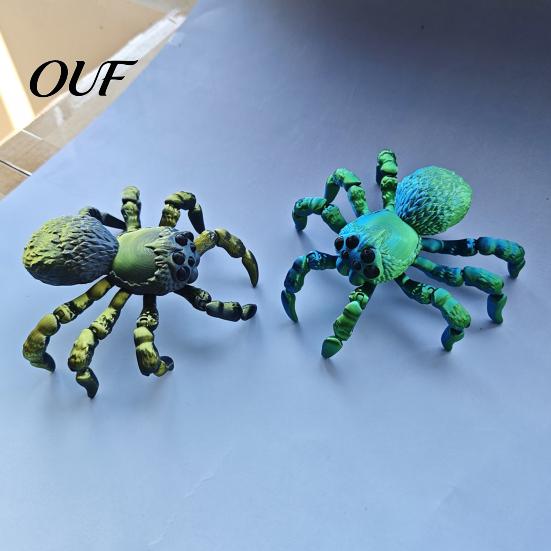 Novelty Gift for Kids Adults 3D Printed Spider Fidget Toy with Eyes, Large Articulated Figurine Unique Gothic Style Decor Flexible Joints, Halloween