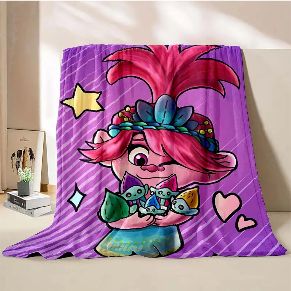Тролли Объединяются Мультяшное Одеяло Теплое Мягкое Пушистое Размер King Size Плед Детский Взрослый Диван Кровать Покрывало для Сна Покрывало для Путешествий Подарок