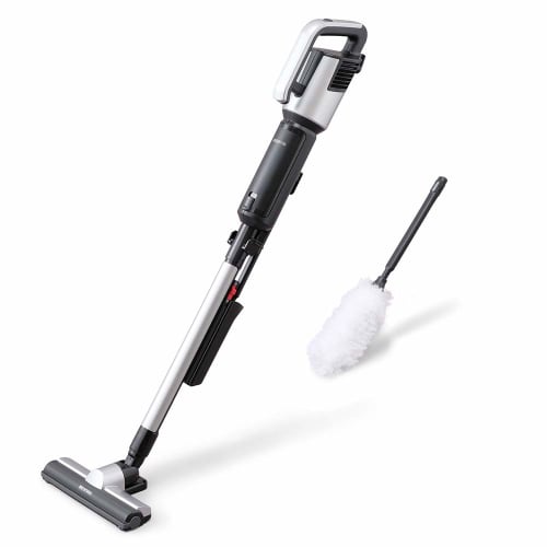 IRIS OHYAMA Vacuum Cleaner with Electrostatic Mop IRIS OHYAMA Ultra-Fine Lightweight Stick Cleaner 2-Way Standing Storage New Life Silver IC-SBA6-S