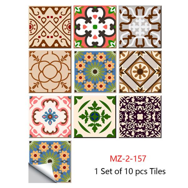 10x10/15x15/20x20/30x30cm PVC Flower Tile Tiles Decals Waterproof Wall Sticker Bathroom Sticker Kitchen Decoration