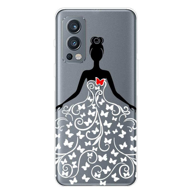 Чехол для OnePlus Nord 2 5G, ТПУ Силикон, Мягкий, Мультяшный, Прозрачный Чехол для Телефона One Plus Nord 2 5G, Nord2 5G, Прозрачный Coque