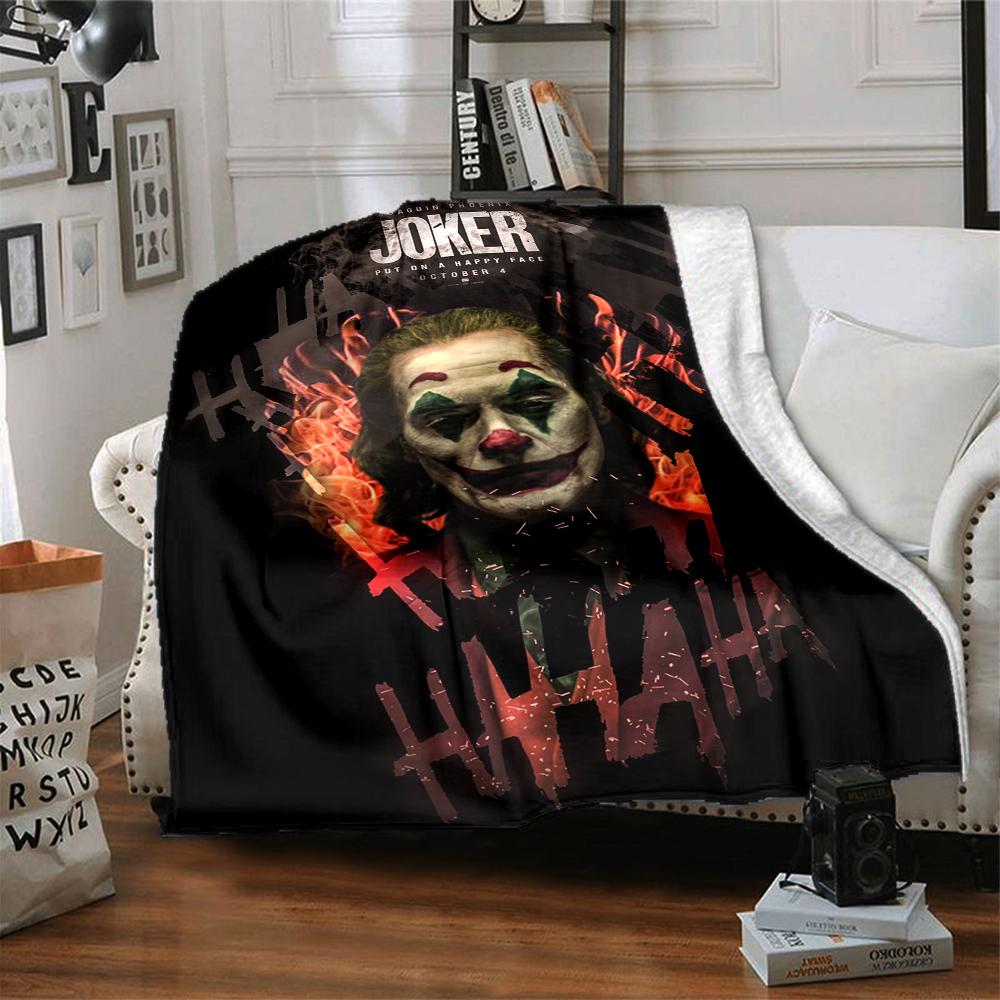 1Pc Joker Chaos Cityscape Flannel Blanket, Soft And Comfortable, Casual Warm, Camping Travel, Christmas, Halloween Xmas Gift El125