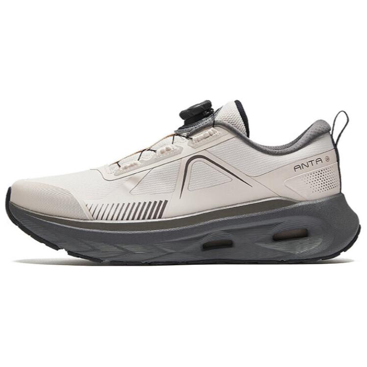 New Anta Shenxi 9 Pro Anti Slip Wear Resistant Low Top Running Shoes Men's Beige Gray 112447711-2