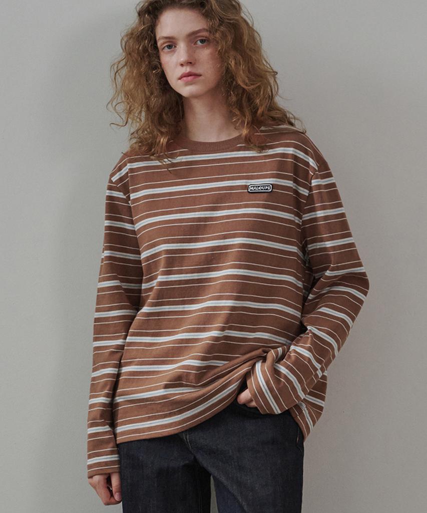 MALOUPE 5107 Regular Striped T-Shirt (Brown)