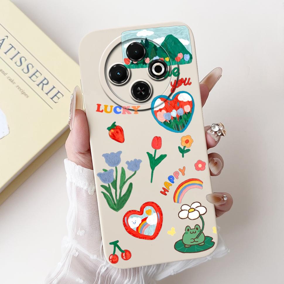 Spark30C Cover For Tecno Spark 30C 2024 Case Cute Cartoon Girl Cover Soft Silicone Phone Case For Spark 30 C Spark30 Full Bumper