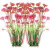 ALEGI Fish Tank Decorations Plastic Plants Large,Aquarium Artificial Plants Decoration Ornament Safe for All Fish-16 inch 2Pcs (Red 2 Pcs)