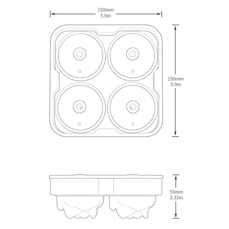 AEE2-Rose Ice-Cube Tray With Funnel, Makes Four Rose Shaped Ice-Cubes, Easy Release Ice Ball Maker Durable Easy To Use