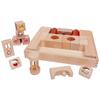 Tanoshimu Building Educational Toy with for and 3rd Year Baby Kindergarten Entry Fingertip Montessori Educational Uncolored Beech Wood Blocks, Sound,