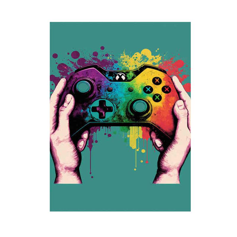 Геймерский контроллер, крутой игровой постер и принты, Spel Kawaii, наушники, красочная картина, настенная живопись, холст, картина, декор для комнаты, подарки