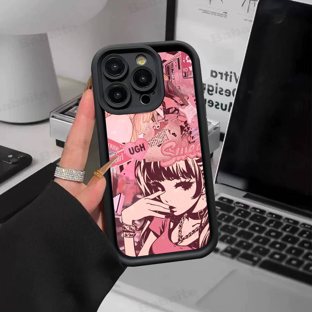 Модный Чехол для Телефона в Стиле Гяру для IPhone 11 12 13 16 15 17 14 Pro Max Мягкий Силиконовый Чехол Funda