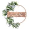 Wreath Welcome Door With Flower And Wooden Beads For Garden Wall Decor Art