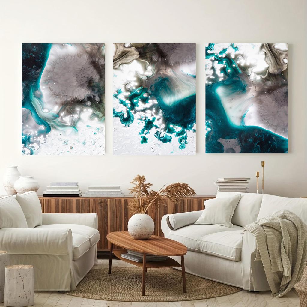 Nicjoy Abstract Blue Green Texture Wall Art Prints Art Poster Picture Canvas Paintings Poster Prints Picture for Living Room Home Decor