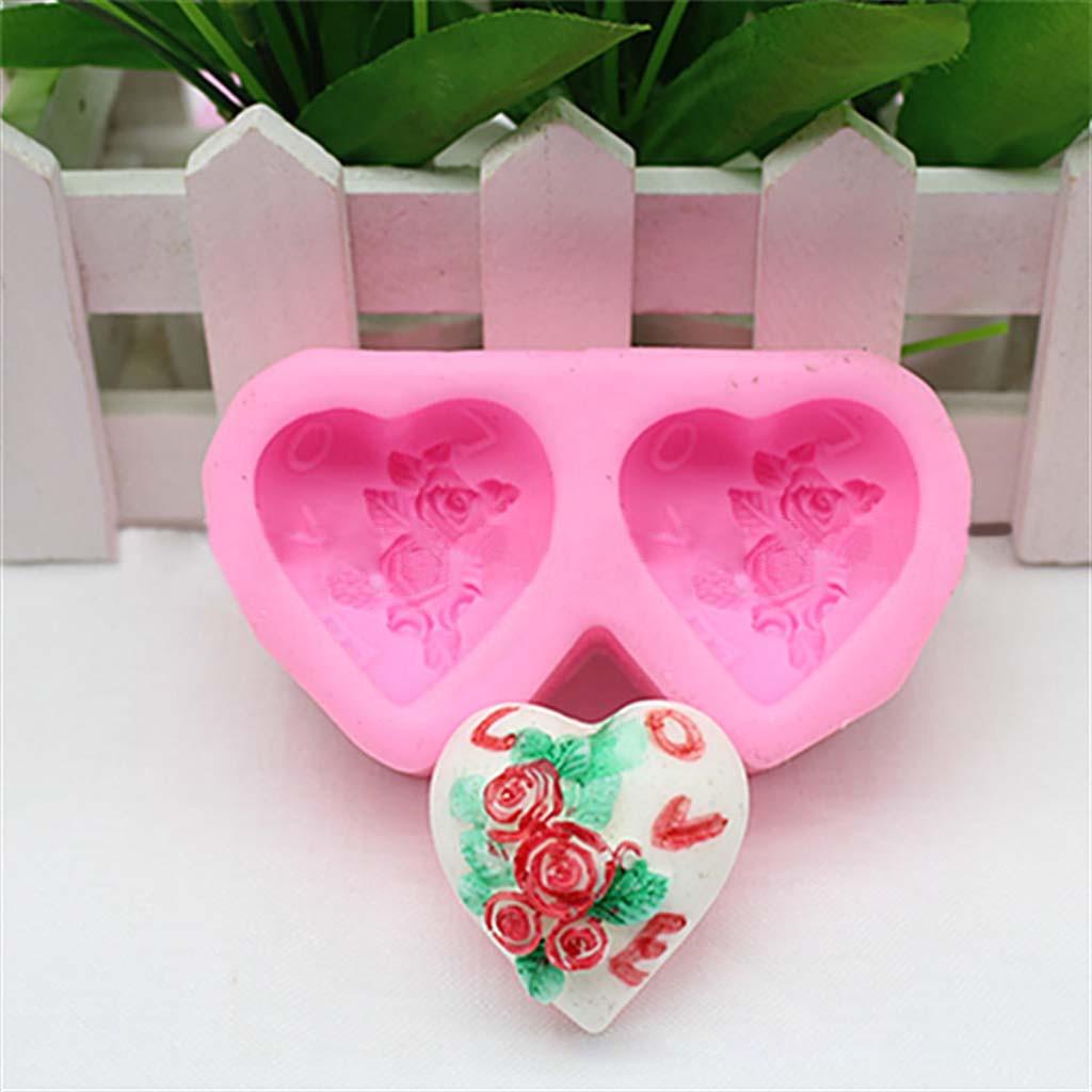 Силиконовая форма для помадки с двумя отверстиями Love, украшение для свадебного торта