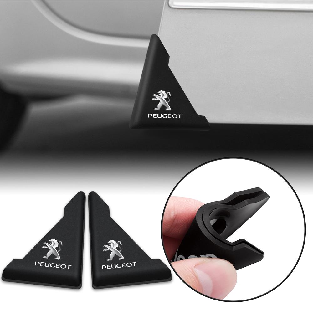 2026 Hot Car Sticker 2/4pcs Car Door Corner Protective Cover Sticker Silicone Door Guard Covers For PEUGEOT 206 207 208 3008 308