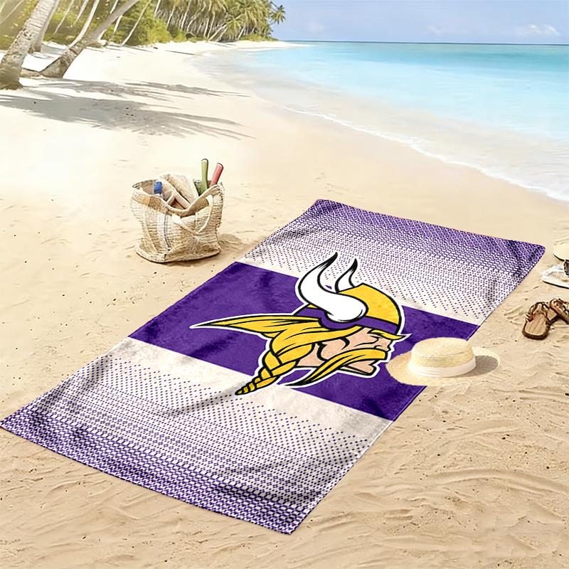 Minnesota Vikings Print Beach Towel, Large Soft Quick Dry Towel for Beach Camping Swimming