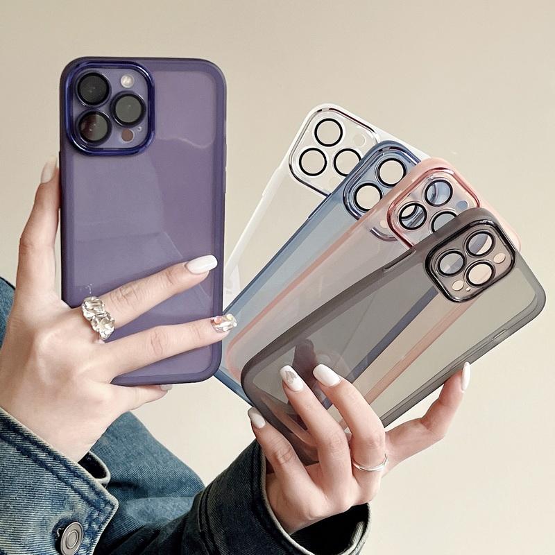 Мягкий матовый прозрачный чехол для телефона iPhone 16 15 Pro Max 14 13 12 11 Samsung S25 Ultra S24 FE S23 A16 A55 Pure Color противоударный защитный чехол TPU