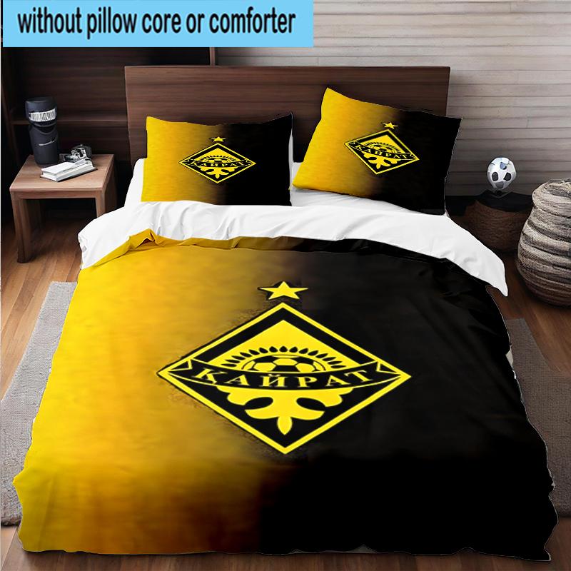 3PCS Yellow Black Kairat Bedding Set,Including 1pc Duvet Cover And 2pcs Pillowcases Perfect for Bedroom, Dormitory, Fan Christmas gift