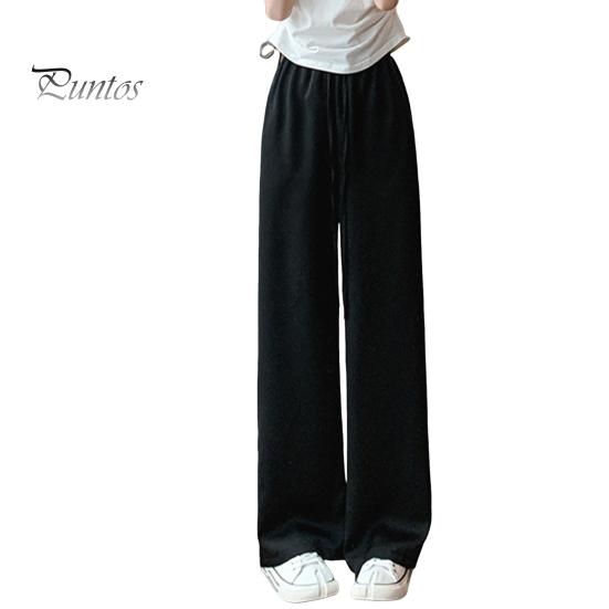 Wide Leg Pants for Women High Elastic Waist Casual Loose Straight Pants Satin Long Trousers for Summer Spring Fall
