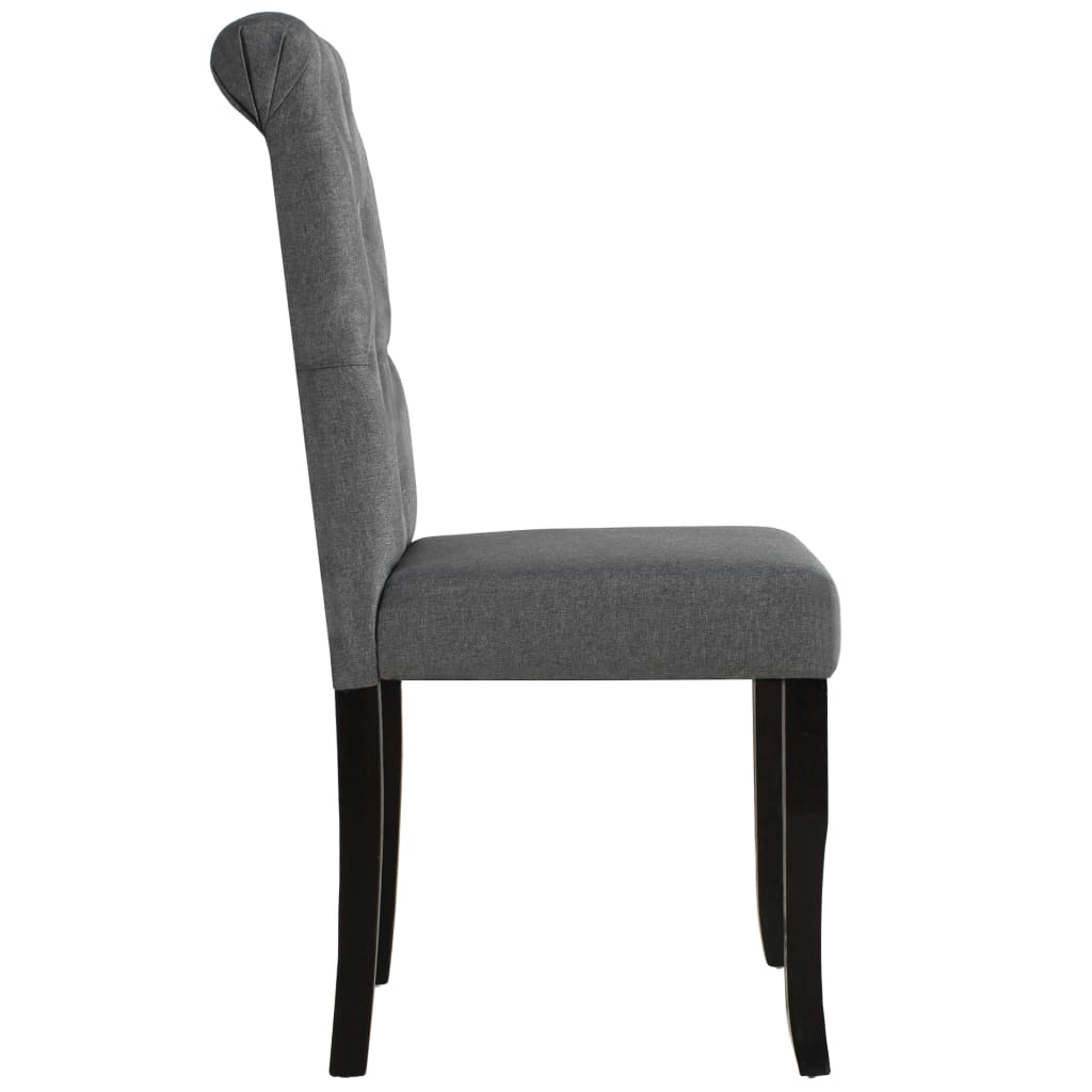 Dining Room Chairs 2 pcs Dark Gray Fabric