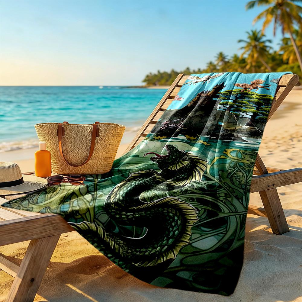 Gothic Style Beach Towel Super Soft & Absorbent Comfortable Lightweight Suitable for Sports, Travel, Swimming, Yoga, Bathroom, Beach, And Pool
