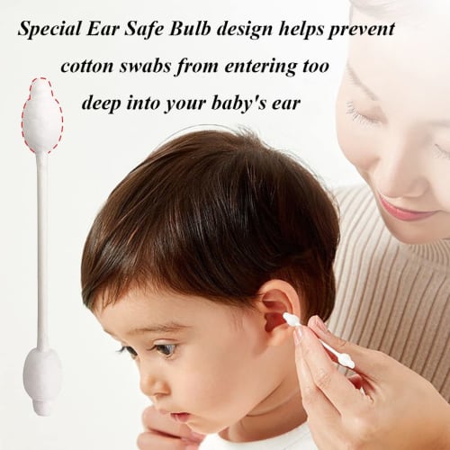 Baby Cotton Swabs, Organic Fragrance, Chlorine-Free, Safe for Kids, 100% Biodegradable, Gentle Baby Tips, Hypoallergenic, Kids' Cotton Swabs | 4 Packs