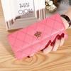 Women Lady Clutch Leather Plaid Hasp Wallet Long Length Card Holder Phone Bag Case Purse