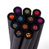 12-Color Black Barrel Rainbow Colored Pencils for Kids, Multicolor Core Set