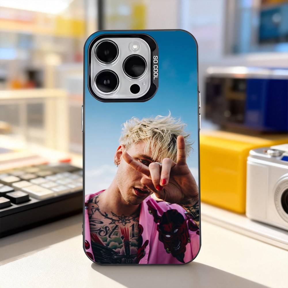 MGK L-Lost Americana Cool Phone Case For iPhone 17,16,15,14,13,12,11,Pro,XS,Max,Plus,Mini,SE4,E Black Matte Shockproof Cover