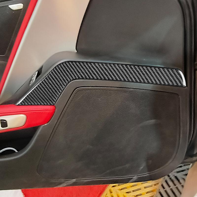 Real Carbon Fiber Car Accessories Driver Door Puller Decorative Cover Soft Sticker For Corvette C7 LT1 Z06 ZR1 LT5 2014-