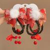 Red Children Bow Wig Hairpin Tassels Hanfu Hair Sticks Sweet Chinese New Year Headwear  Baby